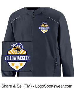 Charcoal Windbreaker with Yellowjackets Crest Design Zoom
